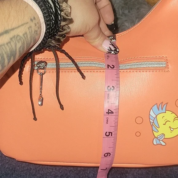 Disney Loungefly The Little Mermaid Flounder Crossbody Handbag - Picture 10 of 10